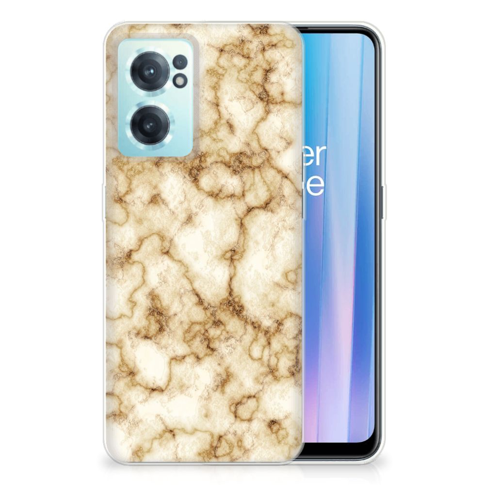 OnePlus Nord CE 2 5G TPU Siliconen Hoesje Marmer Goud