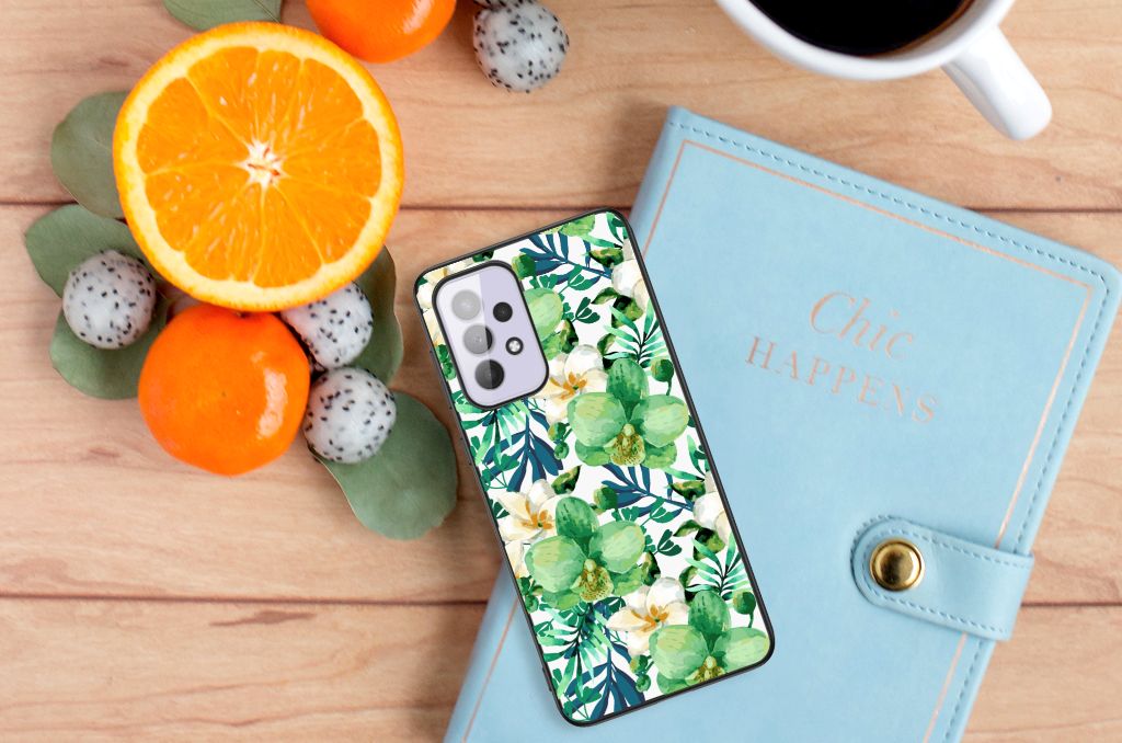 Samsung Galaxy A33 5G Bloemen Hoesje Orchidee Groen B2C Telecom