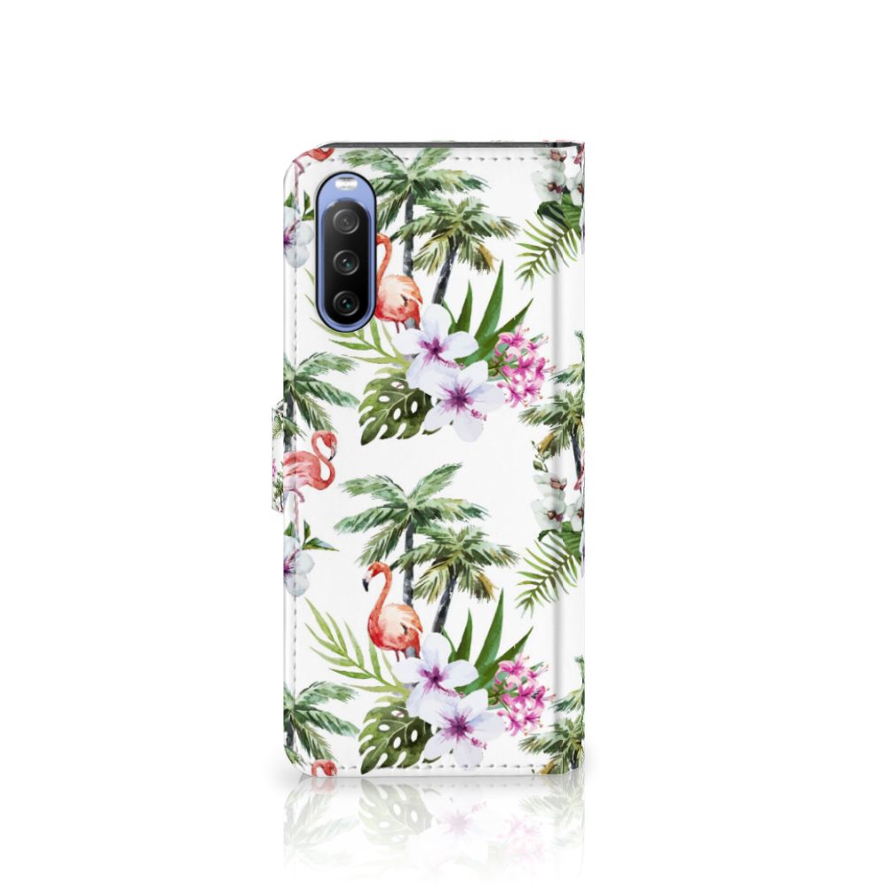 Sony Xperia 10 III Telefoonhoesje met Pasjes Flamingo Palms