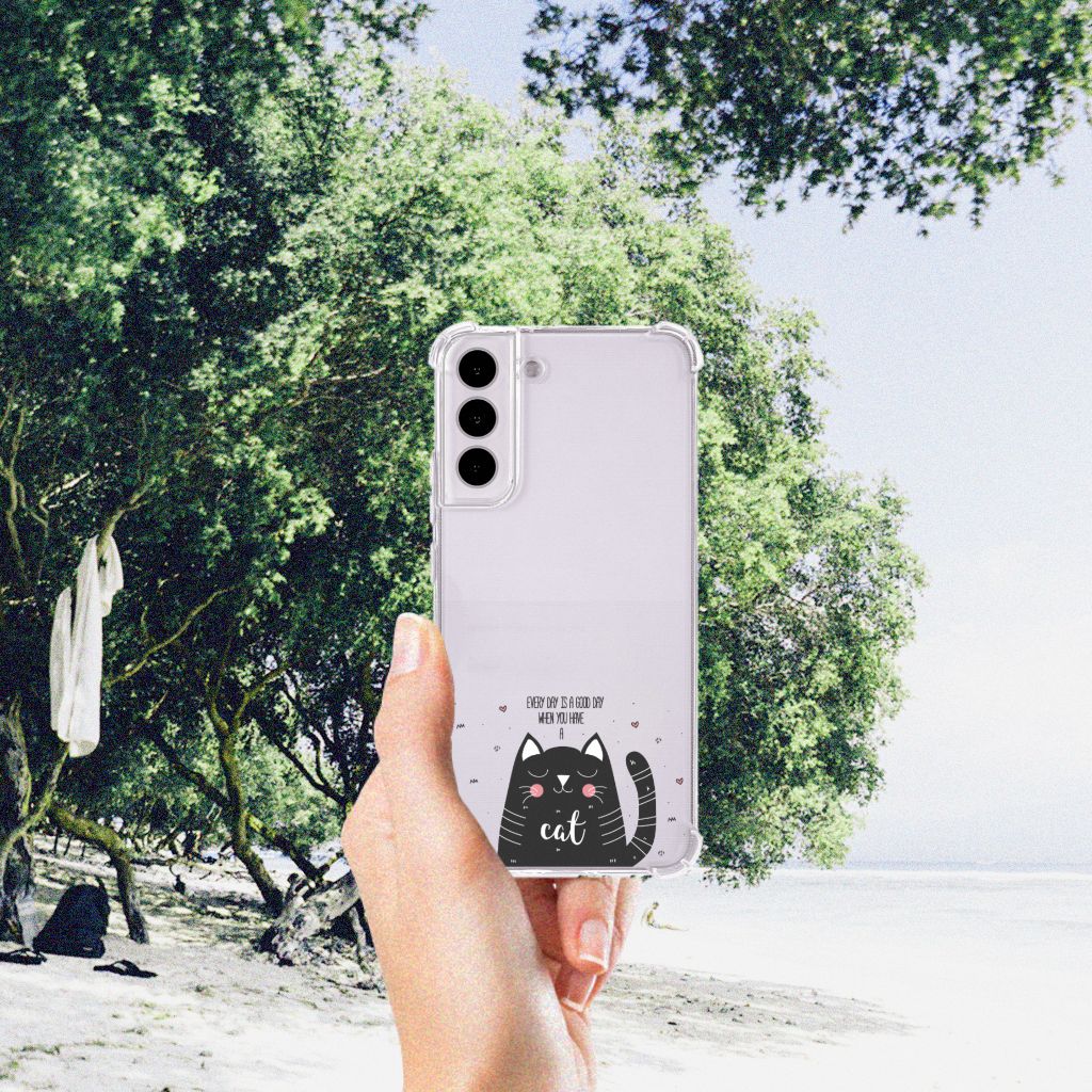 Samsung Galaxy S22 Plus Stevig Bumper Hoesje Cat Good Day B2C Telecom