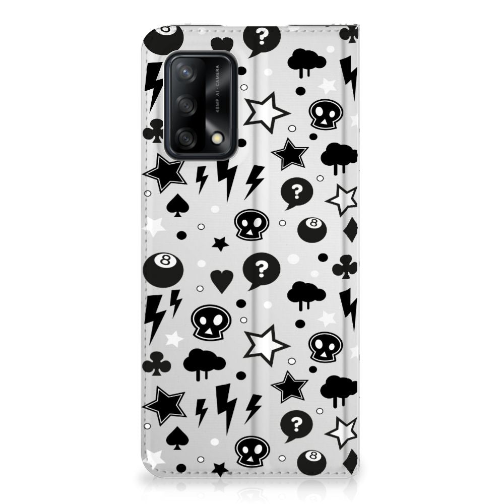 Mobiel BookCase OPPO A74 4G Silver Punk - B2C Telecom