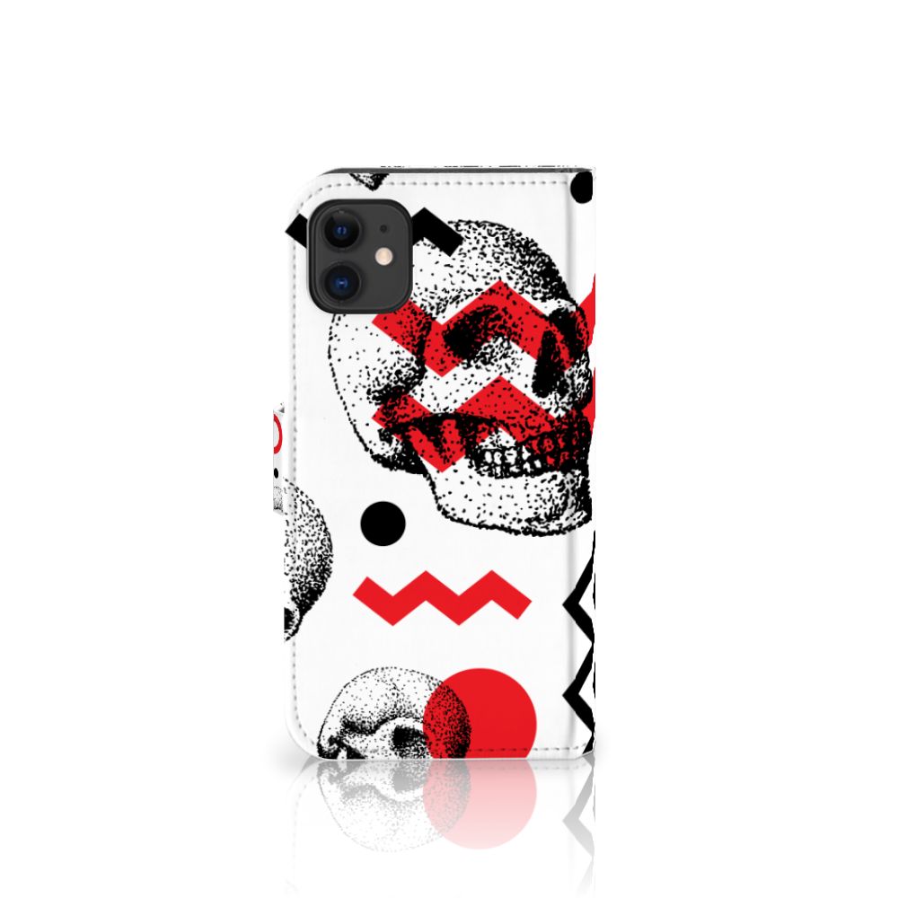Telefoonhoesje met Naam Apple iPhone 11 Skull Red