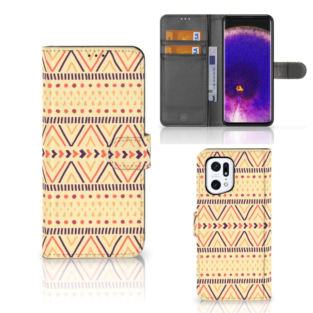 OPPO Find X5 Pro Telefoon Hoesje Aztec Yellow