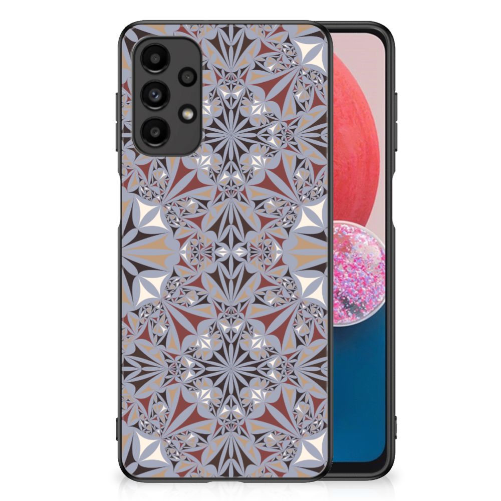 Samsung Galaxy A13 4G Marmeren Print Telefoonhoesje Flower Tiles B2C Telecom