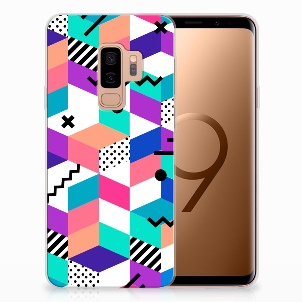 Samsung Galaxy S9 Plus TPU Hoesje Blokken Kleurrijk