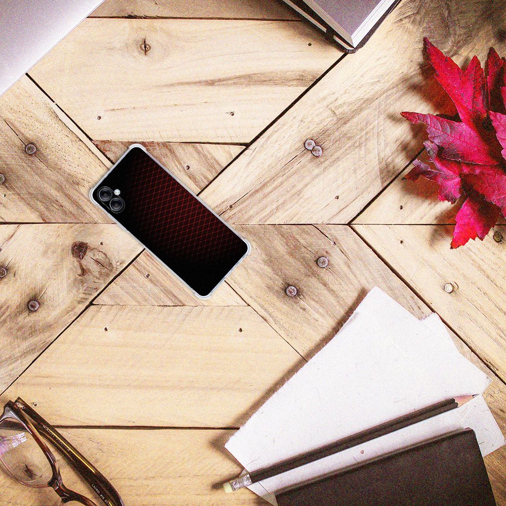 Samsung Galaxy A05 Doorzichtige Silicone Hoesje Geruit Rood B2C Telecom