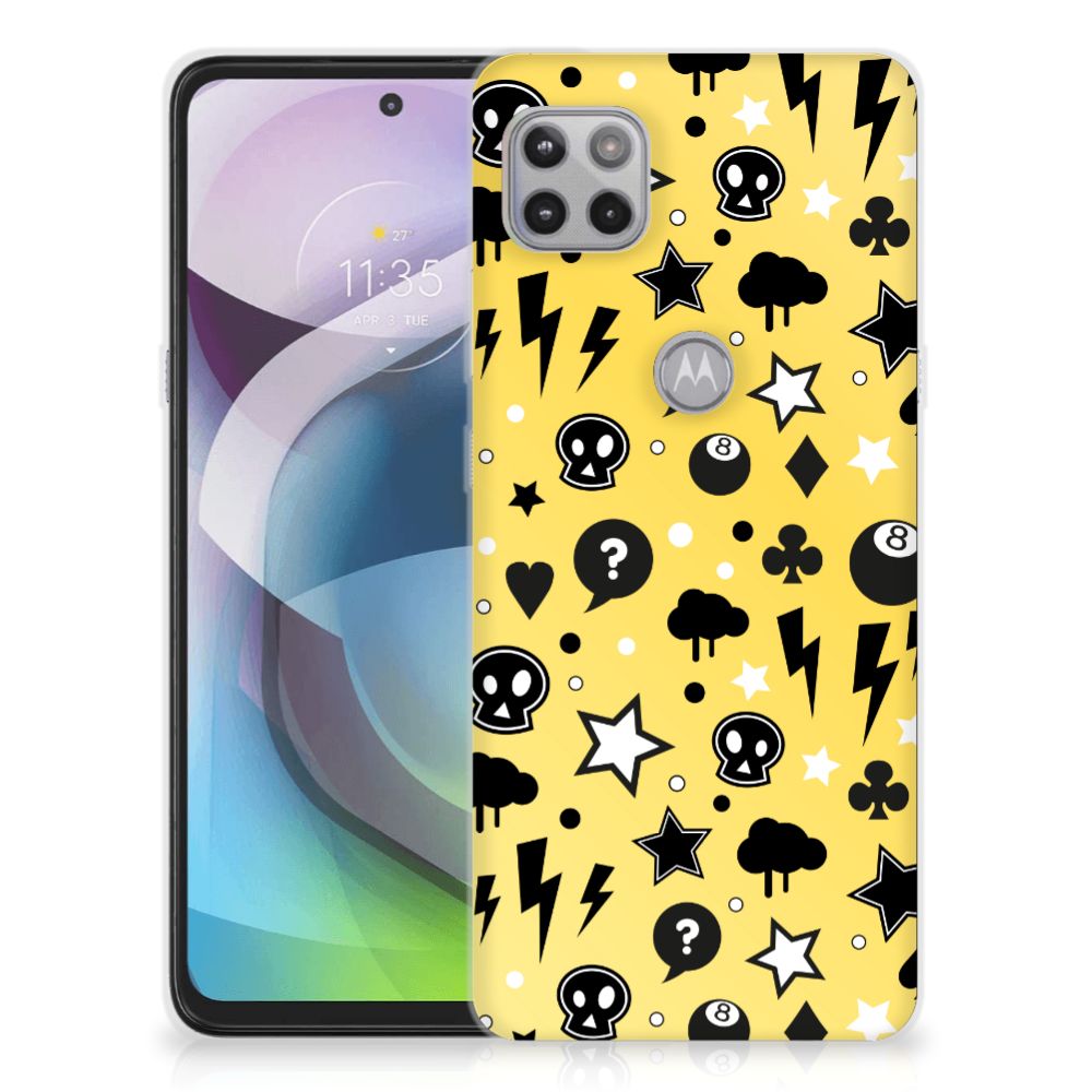 Silicone Back Case Motorola Moto G 5G Punk Geel B2C Telecom