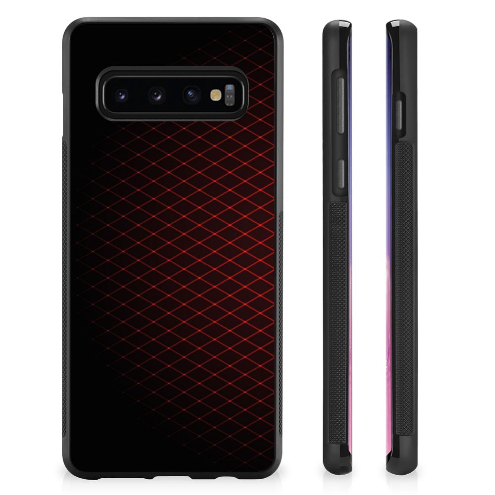 Samsung Galaxy S10+ Bumper Case Geruit Rood