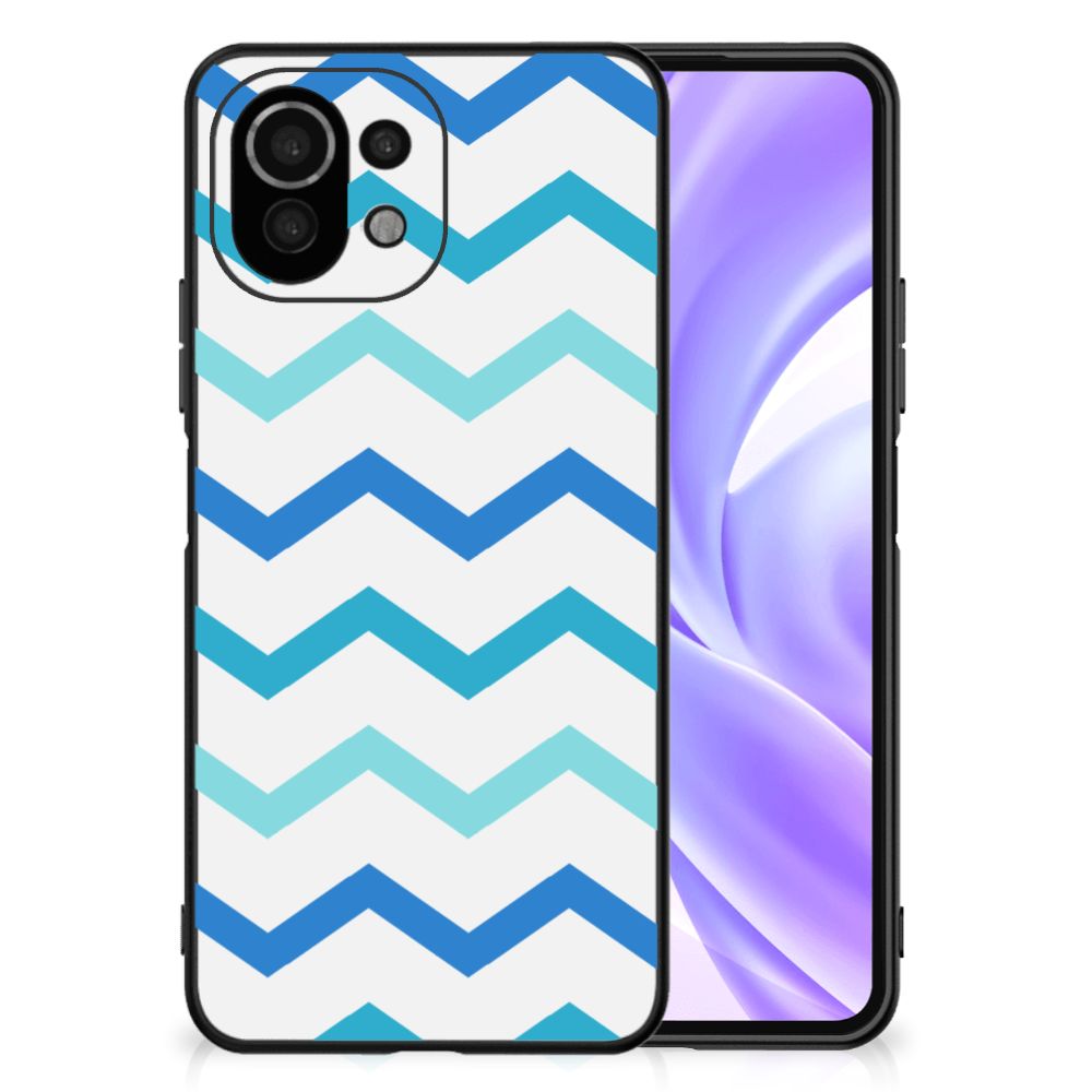 Xiaomi 11 Lite 5G NE | Mi 11 Lite Back Case Zigzag Blauw