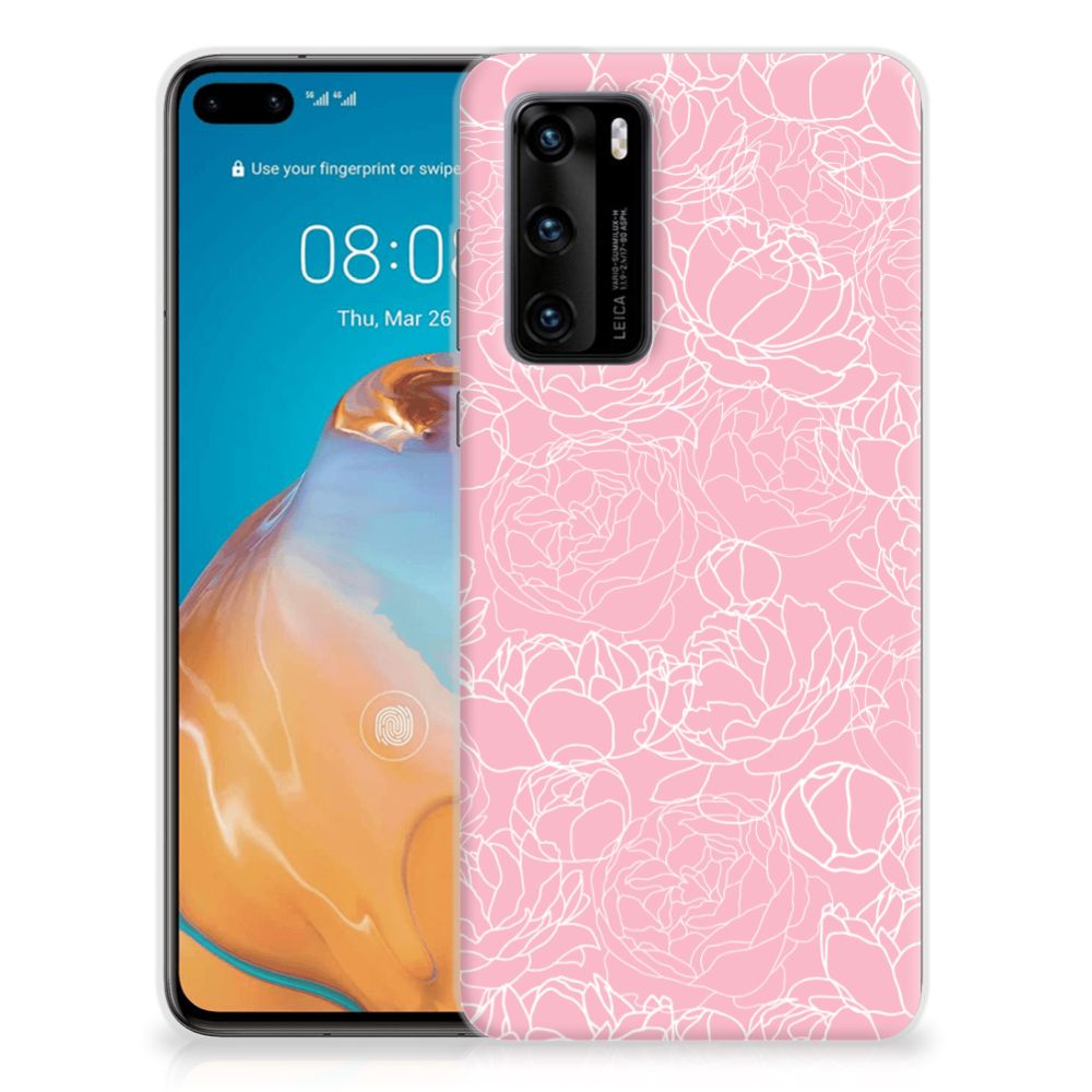 Huawei P40 TPU Case White Flowers B2C Telecom