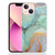 Hoesje maken voor iPhone 13 mini Watercolor Mix met een prachtig kleurdesign van groen, blauw en goud.