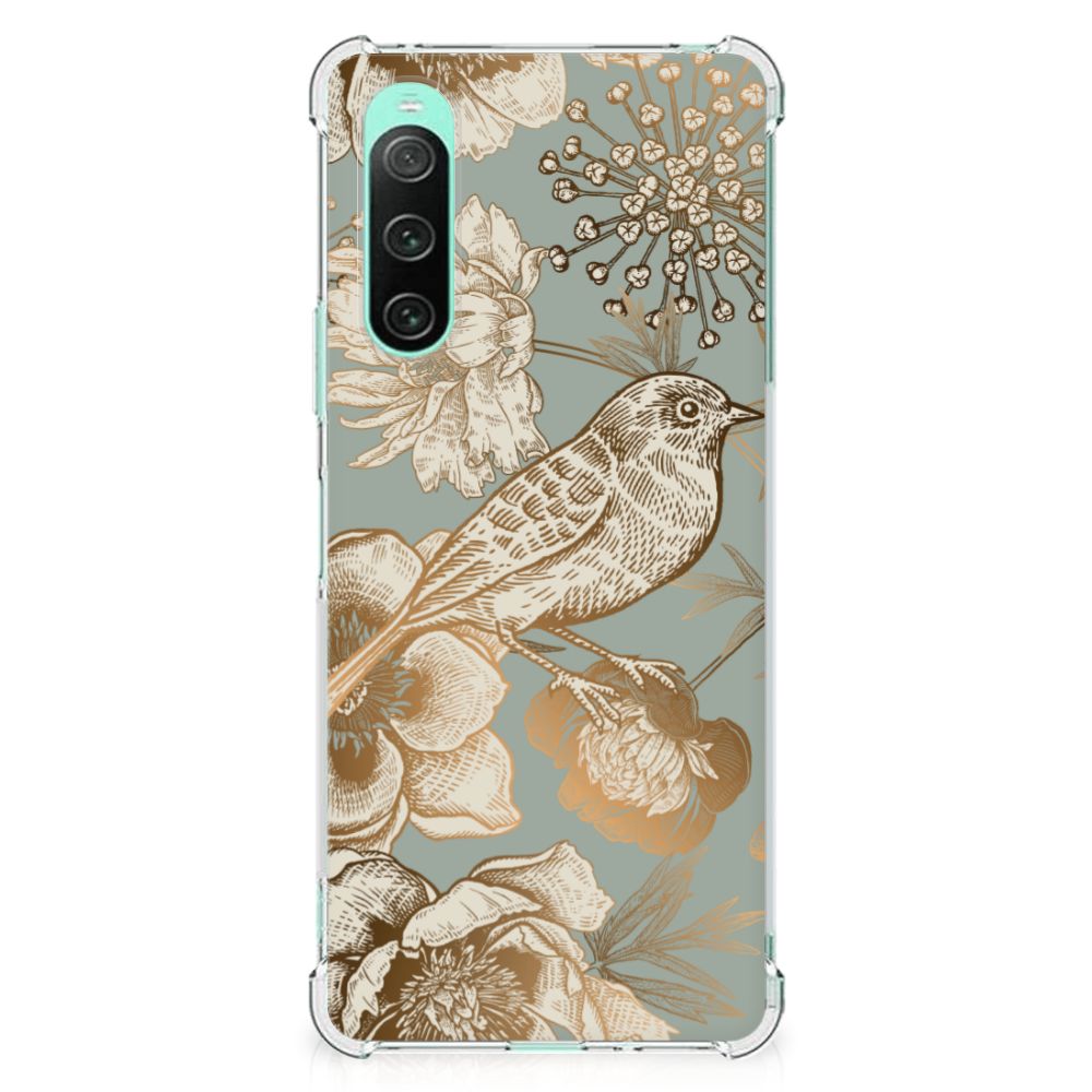 Case voor Sony Xperia 10 V Vintage Bird Flowers