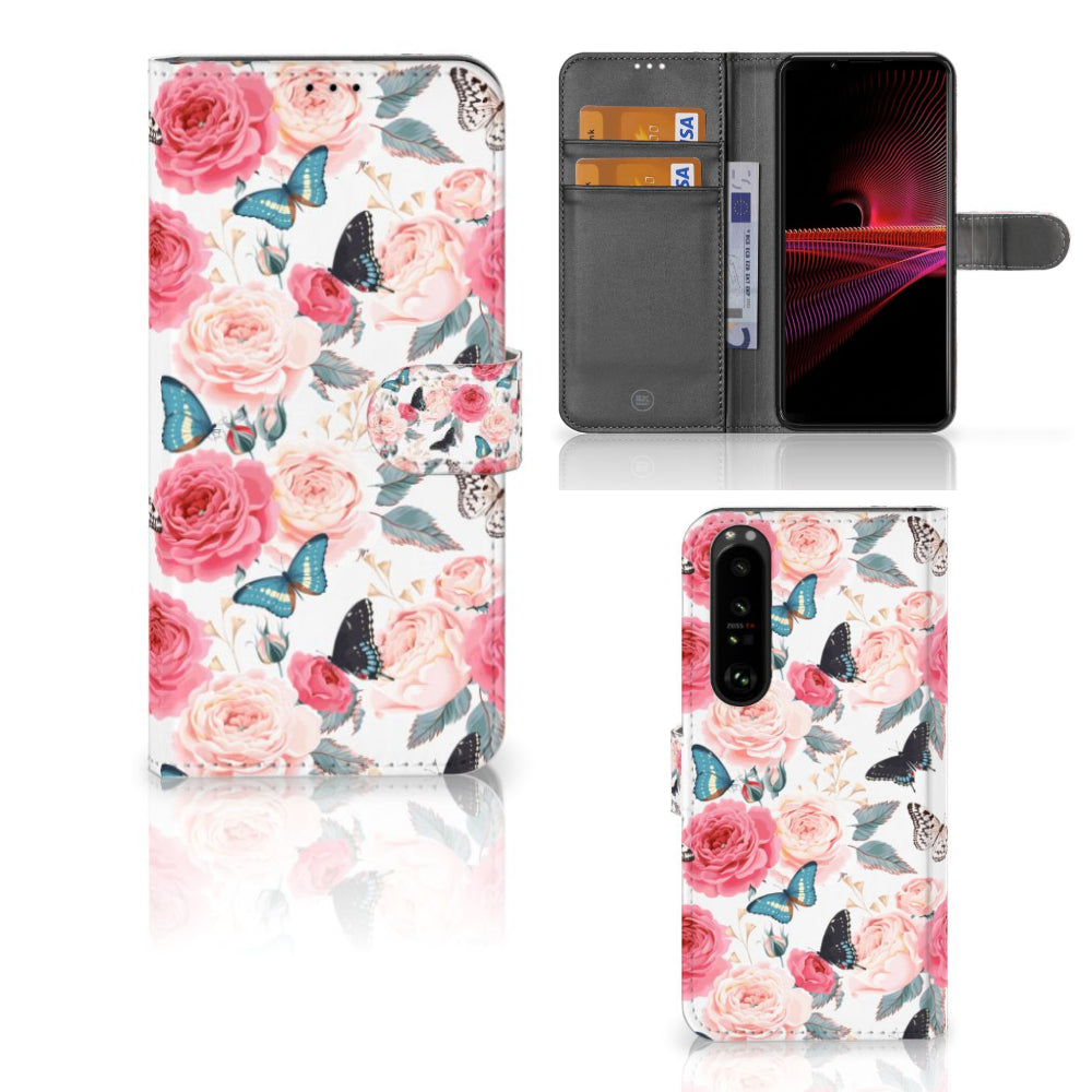 Sony Xperia 1 III Hoesje Butterfly Roses