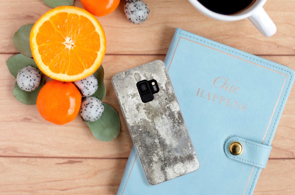 Samsung Galaxy S9 TPU Siliconen Hoesje Beton Print
