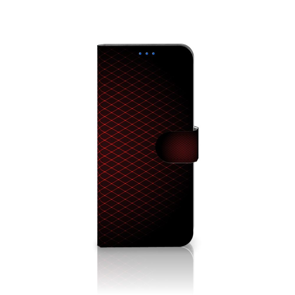 OPPO Reno 6 Pro Plus 5G Telefoon Hoesje Geruit Rood met minimalistisch design en contrastkleur.