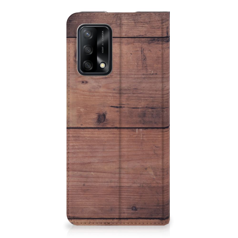 OPPO A74 4G Book Wallet Case Old Wood - B2C Telecom