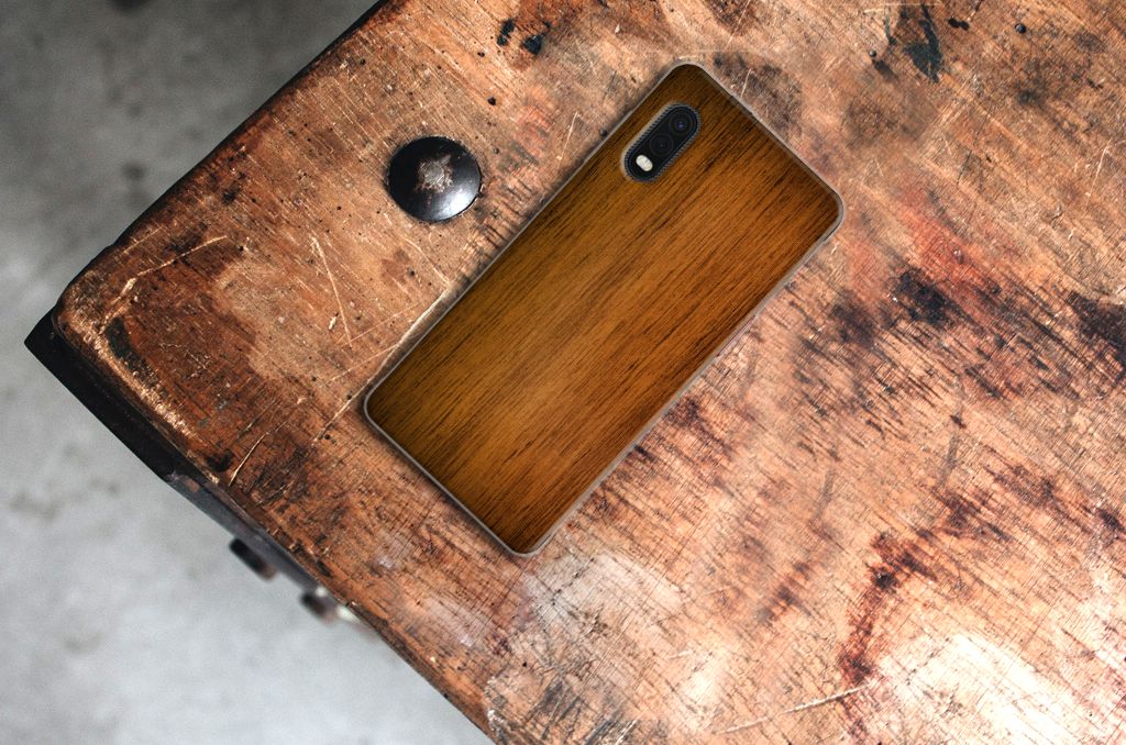 Samsung Xcover Pro Bumper Hoesje Donker Hout