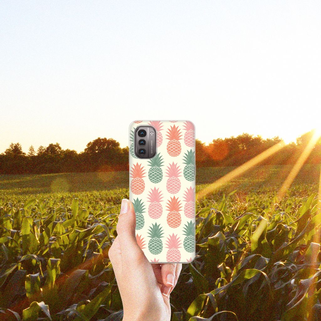 Nokia G21 | G11 Siliconen Case Ananas B2C Telecom