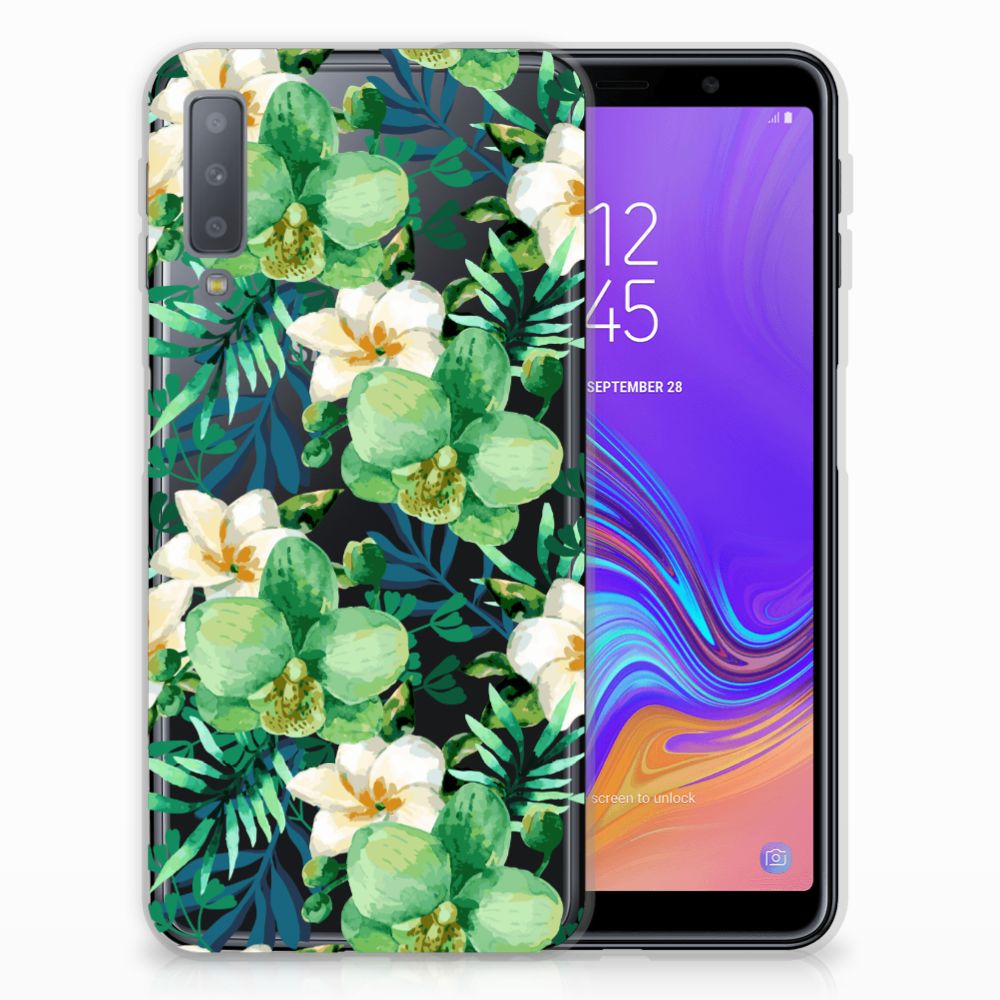 Samsung Galaxy A7 (2018) TPU Case Orchidee Groen