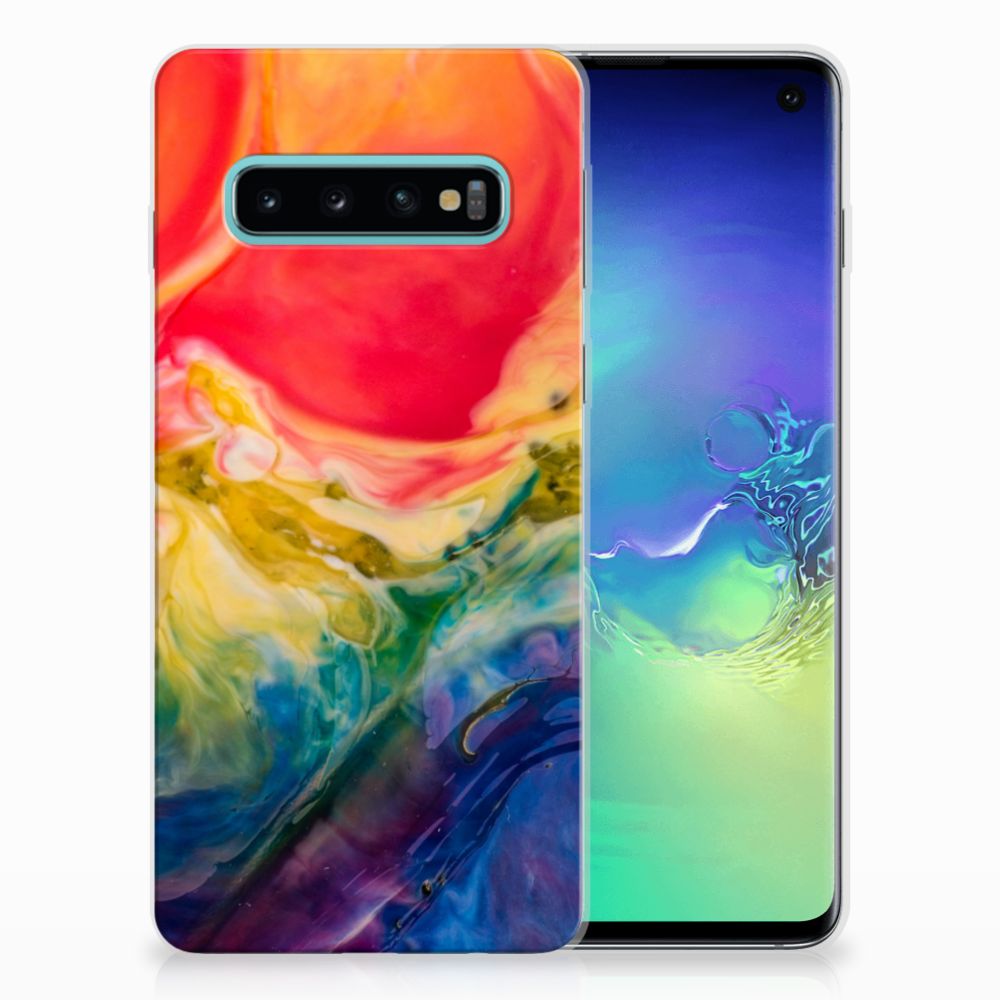 Hoesje maken Samsung Galaxy S10 Watercolor Dark