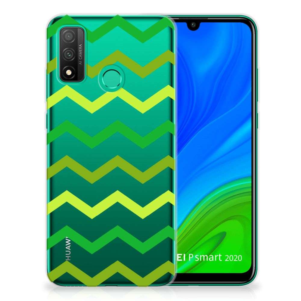 Huawei P Smart 2020 TPU bumper Zigzag Groen B2C Telecom