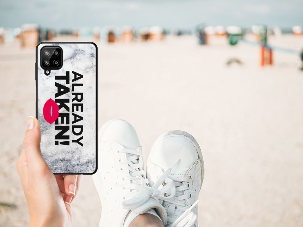 Samsung Galaxy A12 Telefoon Hoesje met tekst Already Taken White B2C Telecom