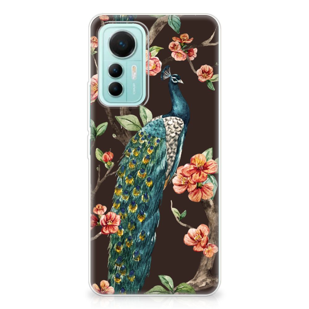 Xiaomi 12 Lite TPU Hoesje Pauw met Bloemen B2C Telecom