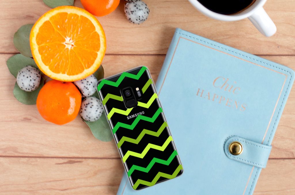 Samsung Galaxy S9 TPU bumper Zigzag Groen