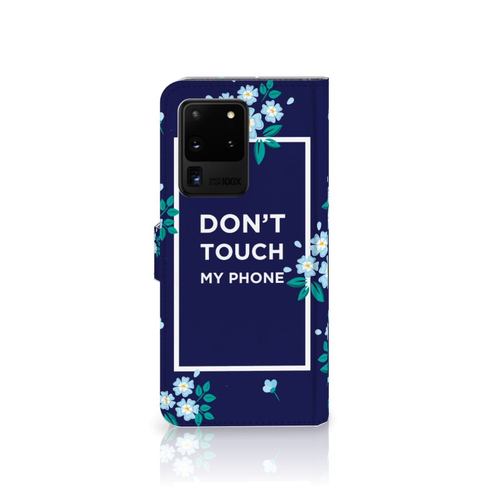 Samsung Galaxy S20 Ultra Portemonnee Hoesje Flowers Blue DTMP