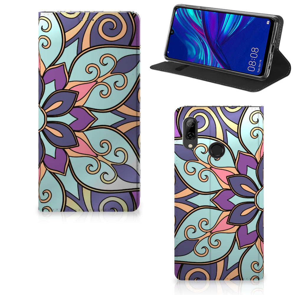 Huawei P Smart (2019) Smart Cover Purple Flower