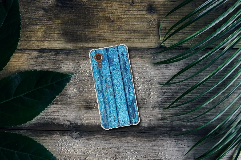 Samsung Galaxy Xcover 7 Stevig Telefoonhoesje Wood Blue B2C Telecom