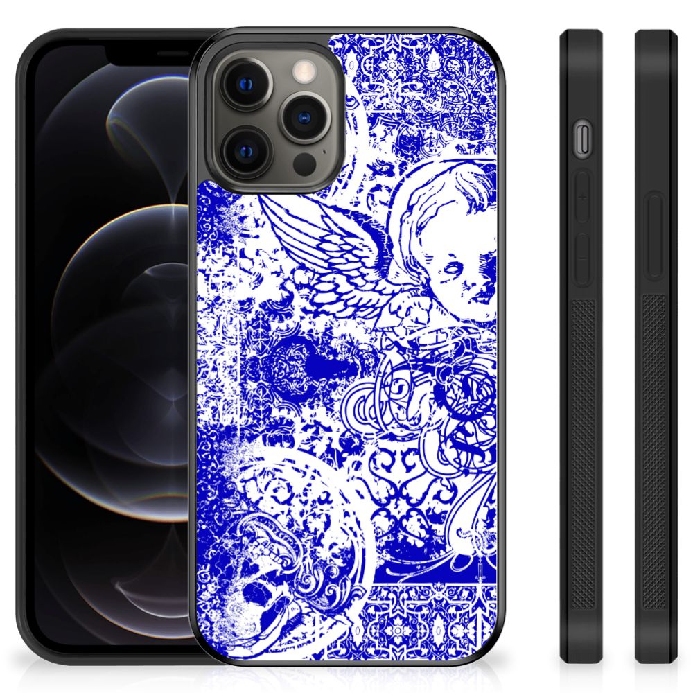 Mobiel Case iPhone 12 Pro Max Angel Skull Blauw