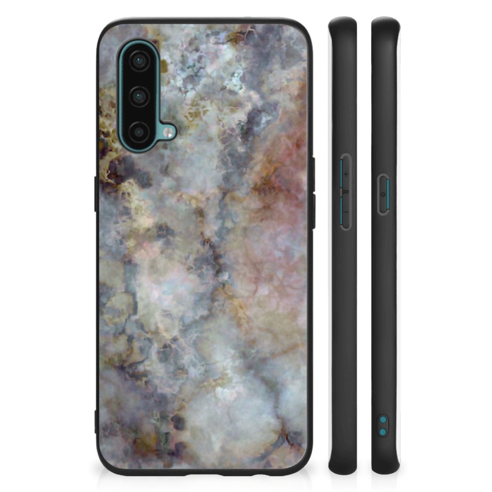OnePlus Nord CE 5G Marmeren Print Telefoonhoesje Marmer Grijs B2C Telecom