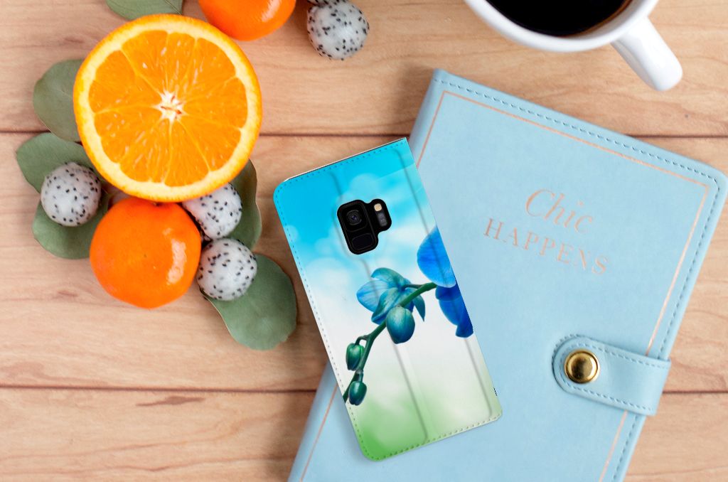 Samsung Galaxy S9 Smart Cover Orchidee Blauw - Cadeau voor je Moeder