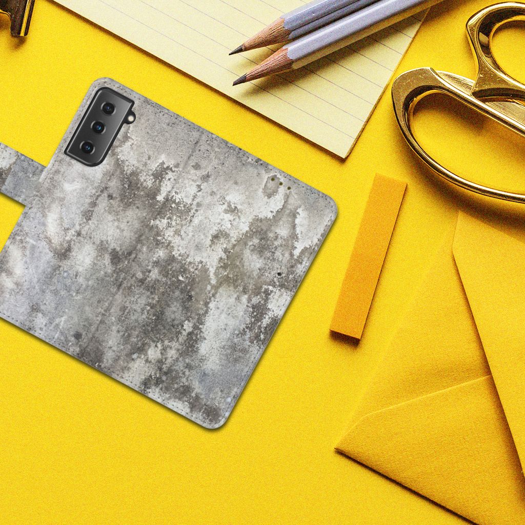Samsung Galaxy S21 Bookcase Beton Print
