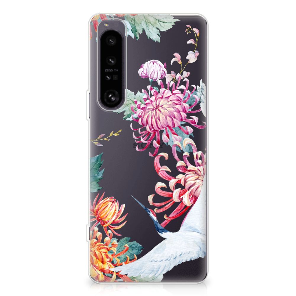 Sony Xperia 1 IV TPU Hoesje Bird Flowers