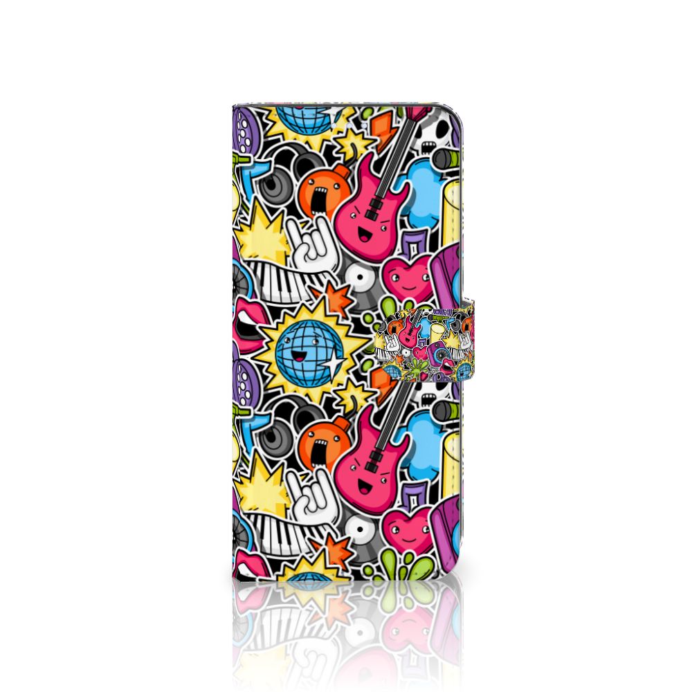 Motorola Moto G100 Wallet Case met Pasjes Punk Rock