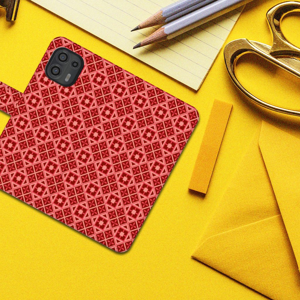 Motorola Edge 20 Lite Telefoon Hoesje Batik Rood