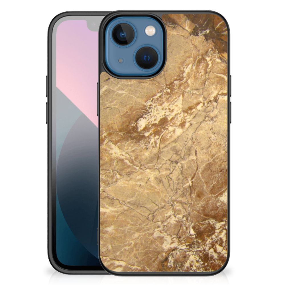 Apple iPhone 13 mini Marmeren Print Telefoonhoesje Marmer Creme