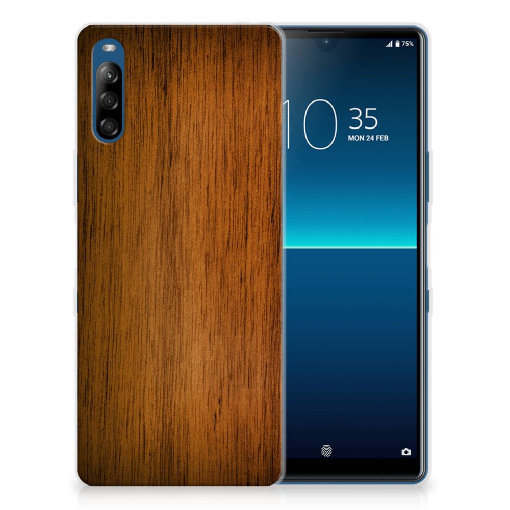 Sony Xperia L4 Bumper Hoesje Donker Hout