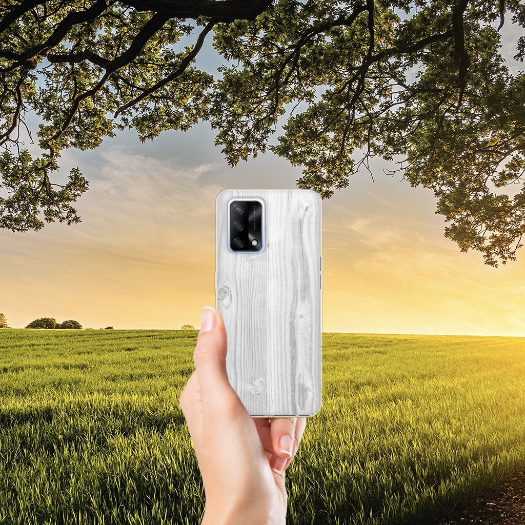 OPPO A74 4G Bumper Hoesje White Wood B2C Telecom