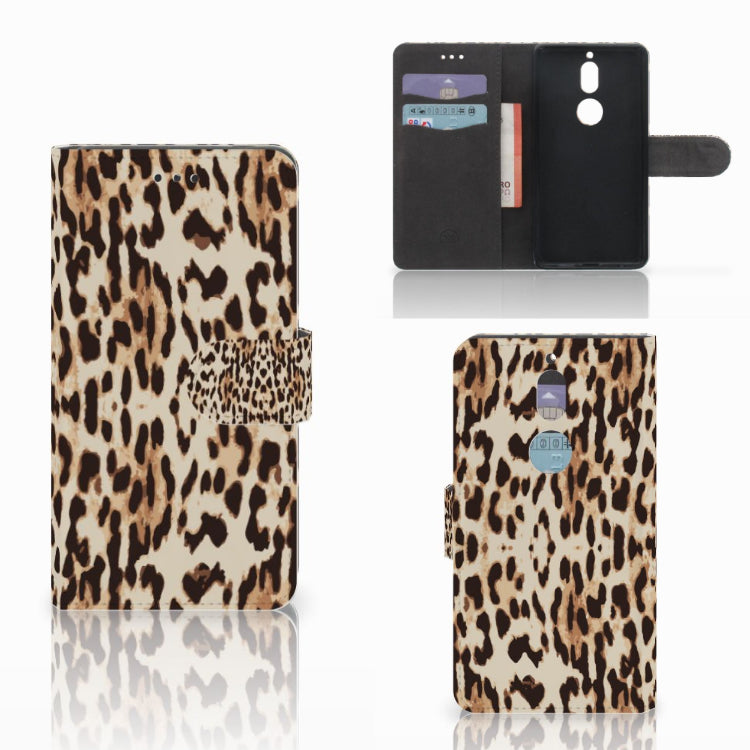 Nokia 7 Telefoonhoesje met Pasjes Leopard