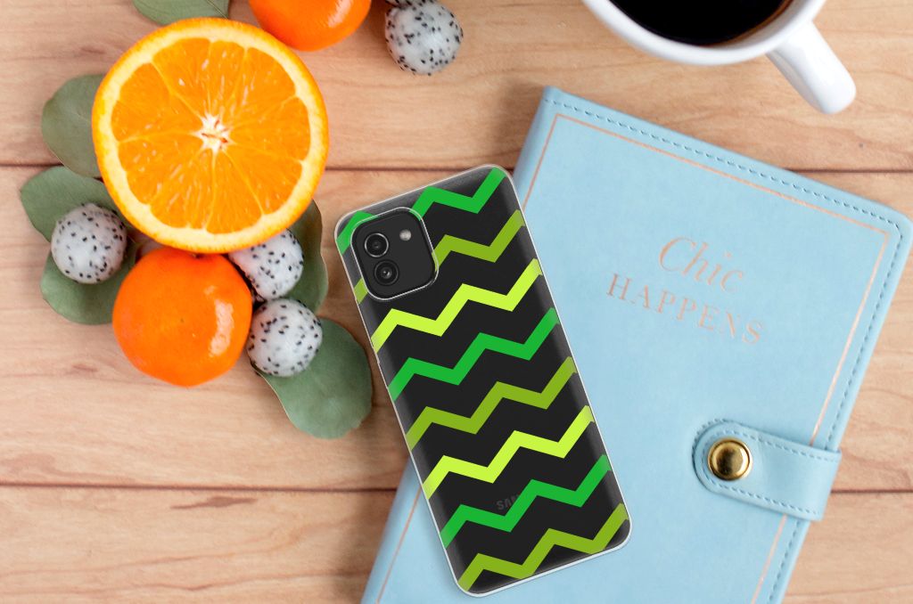 Samsung Galaxy A03 TPU bumper Zigzag Groen B2C Telecom