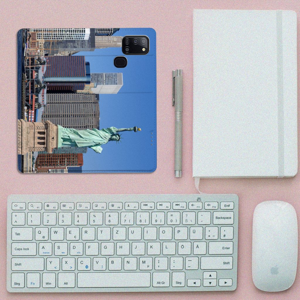 Samsung Galaxy A21s Book Cover Vrijheidsbeeld - B2C Telecom