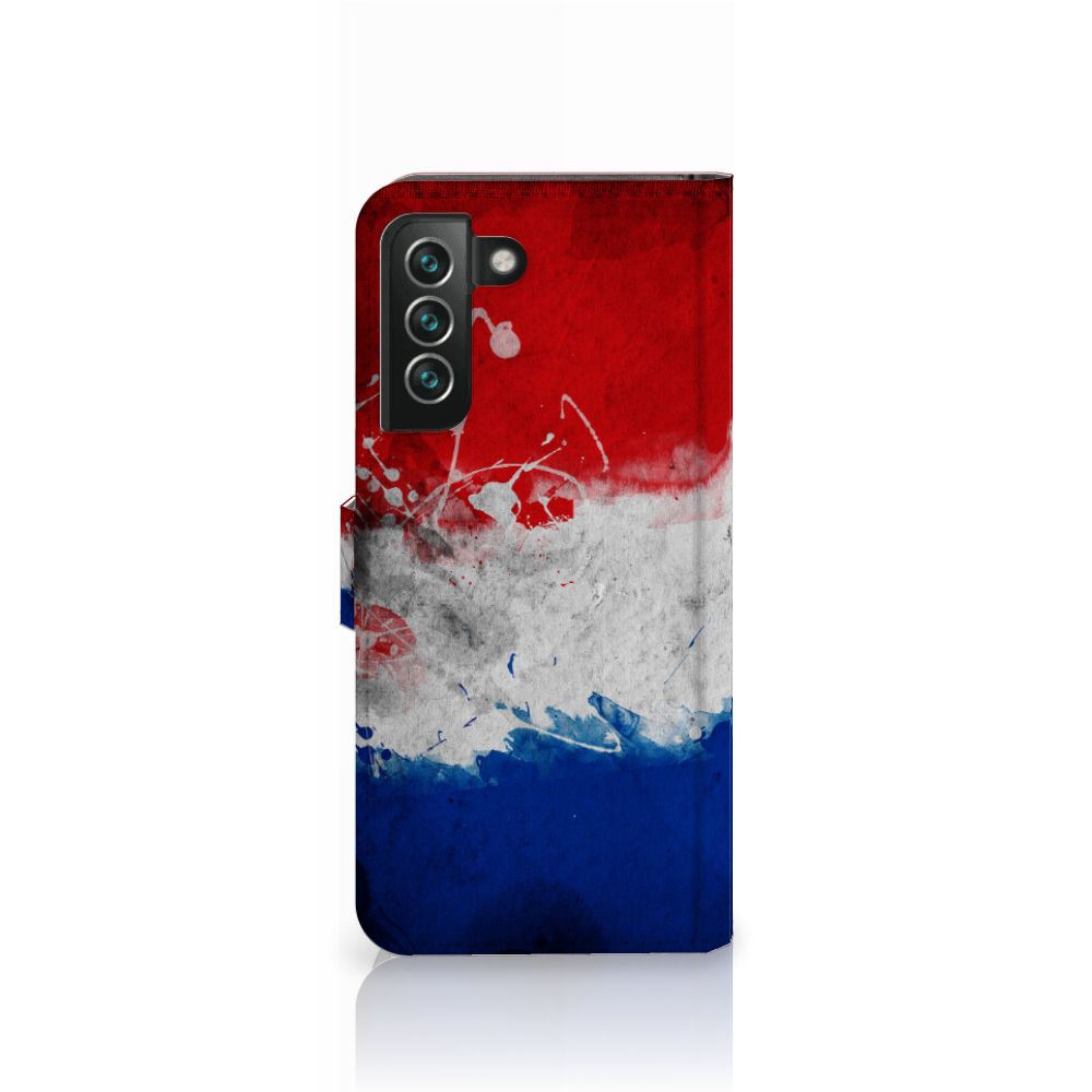 Samsung Galaxy S22 Plus Bookstyle Case Nederland met artistieke Nederlandse vlag design