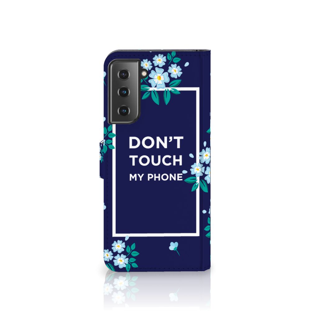 Samsung Galaxy S21 Plus Portemonnee Hoesje Flowers Blue DTMP