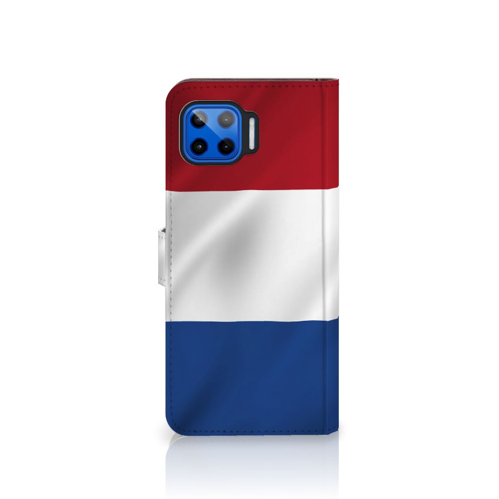 Motorola Moto G 5G Plus Bookstyle Case Nederlandse Vlag met artistiek ontwerp van de Nederlandse vlag.