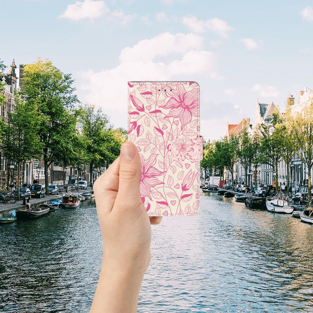 Samsung Galaxy J7 2016 Hoesje Pink Flowers