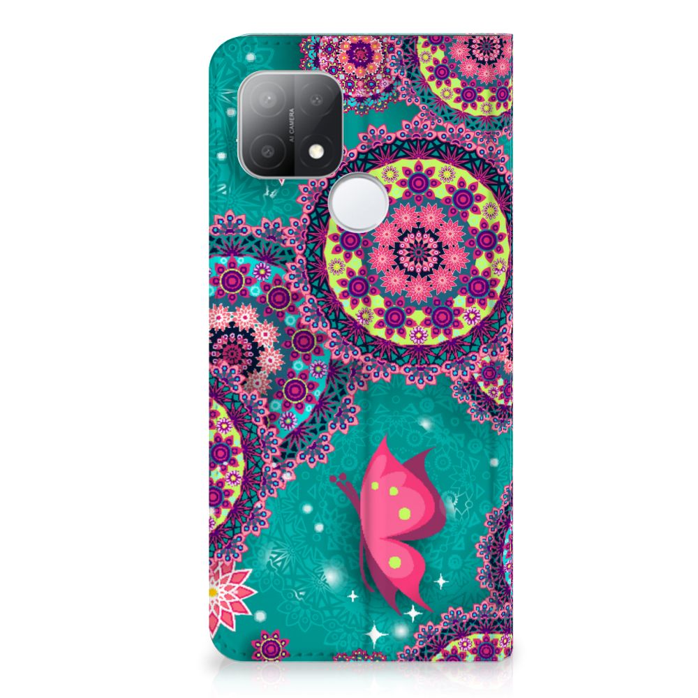 OPPO A15 Bookcase Cirkels en Vlinders - B2C Telecom
