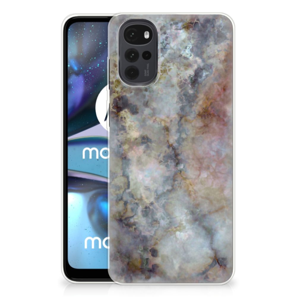 Motorola Moto G22 TPU Siliconen Hoesje Marmer Grijs B2C Telecom